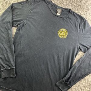 Santa Cruz Shirt Mens Medium Black Yellow Skater Sunflowers Skateboards Cali